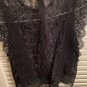 Zara Black Lace Sleeveless Blouse